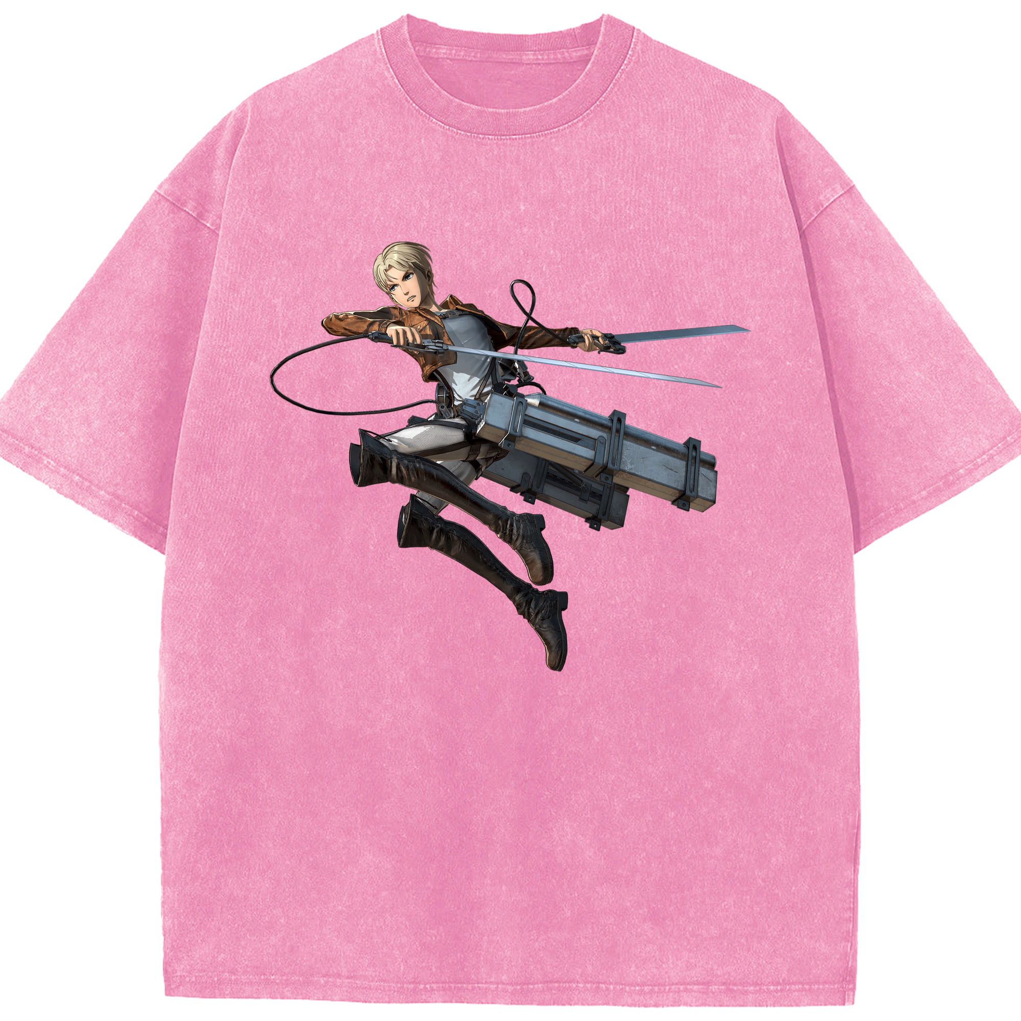 （画像用） 進撃の巨人 Attack on Titan 綿100% ヴィンテージ風 半袖Tシャツ（フロントプリント）